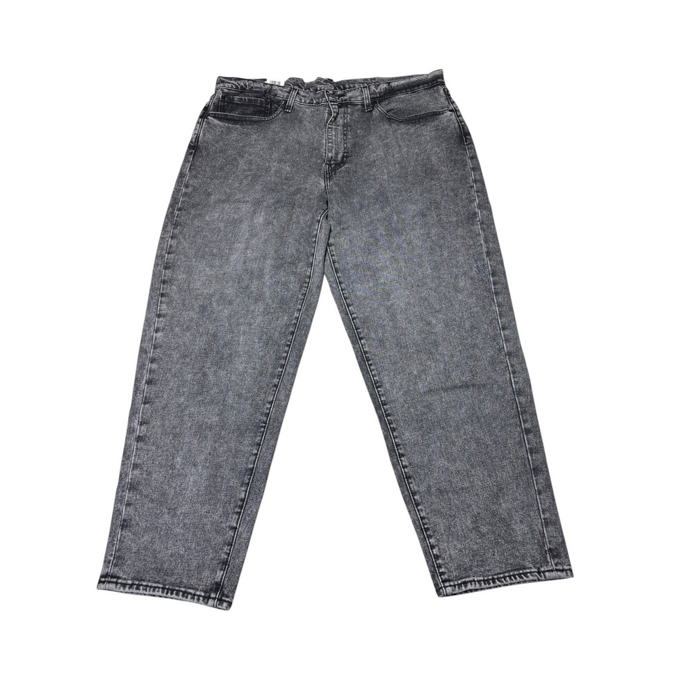 NWT Levi's 562 Big E Loose Taper Jeans Mens 36x29 Black Acid Wash Stretch Denim